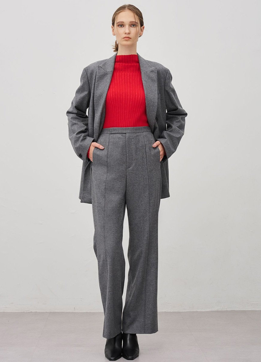 法蘭絨微喇叭長褲